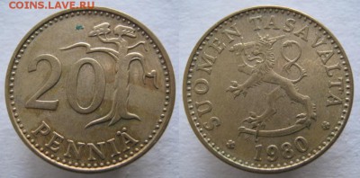 21.Ходячка Финляндии 1963-2000г. - 21.13. -Финляндия 20 пенни 1980