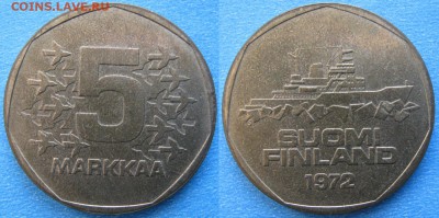 21.Ходячка Финляндии 1963-2000г. - 21.35. -Финляндия 5 марок 1972 S    160-к15-6390