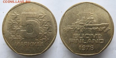 21.Ходячка Финляндии 1963-2000г. - 21.40. -Финляндия 5 марок 1976    3164