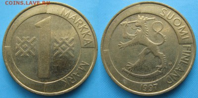 21.Ходячка Финляндии 1963-2000г. - 21.66. -Финляндия 1 марка 1997 M    5223