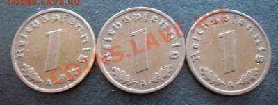Третий рейх, набор 1 пф, 1937-39 гг, до 22.02 в 21-00 мск - 37-39 1а