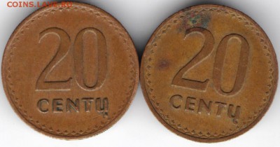 Литва 20 сенти 1991 г. 2 шт.  до 24.00 05.06.17 г. - сканы 007