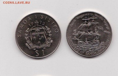 Крона Шайба Самоа и Сисифо 1 тала 1972 Парусник - s-l1600 (2)
