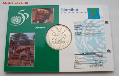 Намибия 10$ долларов 1995 50 лет ООН буклет Крона Шайба - 100_7221