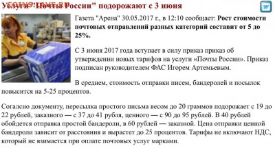 Услуги Почты России опять подорожают. - zn-0n9fpnO0