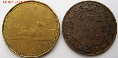 Канада 1 цент 1909 г и 1 доллар 1987 г. - IMG_6439.JPG
