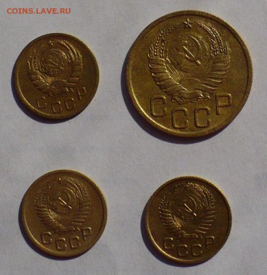 1 и 3 коп. 1938, 1 копейка 1952 и 1954 до 07.06.17 в 22:00 - 1 и 3к 38, 1к52 и 54 аверс