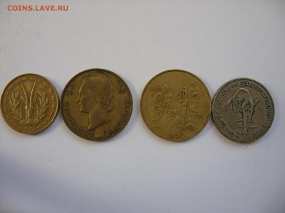 5, 10, 10, 50 франков КФА. 1956-1990. - 5 10 10 50 франков КФА - 2.JPG