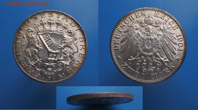 Бремен 2 марки 1904г до 5.06. 22-00 мск - image