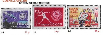 СССР 1961-1964. ФИКС - 1961.1 Блоки, серии, одиночки
