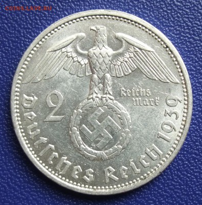Германия. Третий Рейх. 2 марки 1939 А. До 10.06.17, 21:30. - 2-39A-.JPG