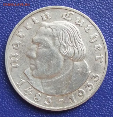 Германия. Третий Рейх. 2 марки 1933 А. Лютер. До 10.06.17. - 2-33A.JPG