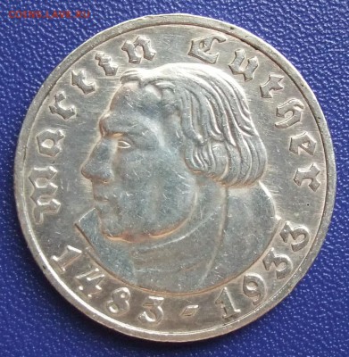 Германия. Третий Рейх. 5 марок 1933 А. Лютер. До 10.06.17. - 5-33A.JPG