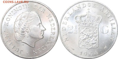 2 гульдена 1964 Нид. Антилы до 7.06.17 в 23.00 мск.. - 3.JPG