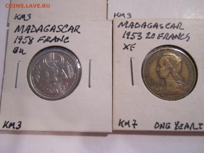 Французский Мадагаскар 1 франк 1958 20 фр 1953 - Madagasqar-2