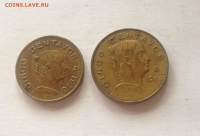 5 сентаво 1964г. , 1976г. Мексика , до 11.06.17г. - мексика 5-1