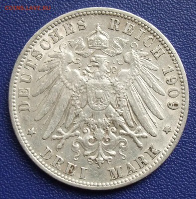 Германия. Вюртемберг 3 марки 1909. До 12.06.17. - Württ-3-1909-.JPG