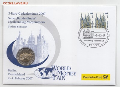 Германия 2 евро 2007 Макленбург Нум. Фил. до 10.06 - 26 (1)