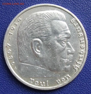 Германия. Третий Рейх. 5 марок 1938 A. До 13.06.17. - 5-38A.JPG