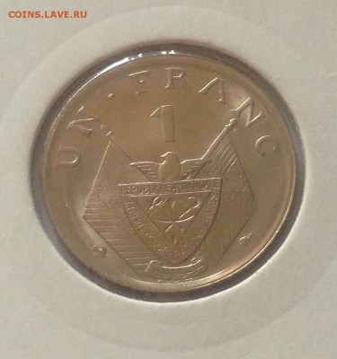 1 франк 1965г. Руанда , UNC , до 14.06.17г. - руанда 1965-3