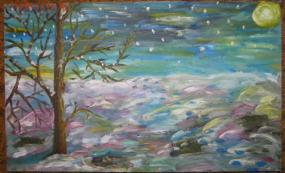 Картина. "Дерево, зима" Холст, масло - Дерево Ярославы.JPG