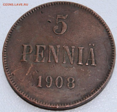 5 пенни 1908. Финляндия под Россией. - 5p08R.JPG