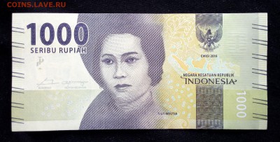 Индонезия 1000 рупий 2016 unc до 16.06.17. 22:00 мск - 2