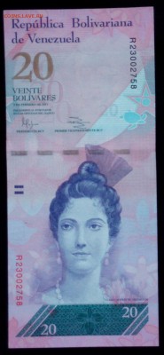 Венесуэла 20 боливаров 2011 unc до 17.06.17. 22:00 мск - 2