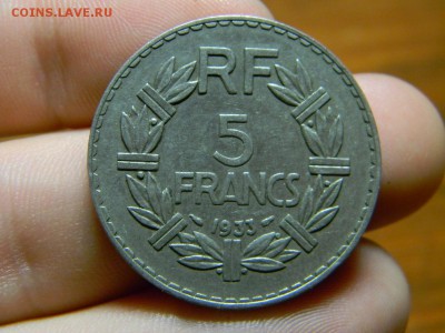 5 франков Франция 1933 никель - DSCN0324.JPG