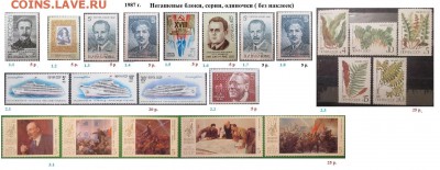 СССР 1986-1989. ФИКС - 1.1987. Блоки, серии, марки