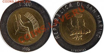 Сан Марино 500 лир 1986 Революция в производстве  до 20.02 - сан1986