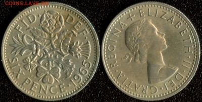 Англия и колонии по ФИКСированной цене - Великобритания 6 пенсов 1965 