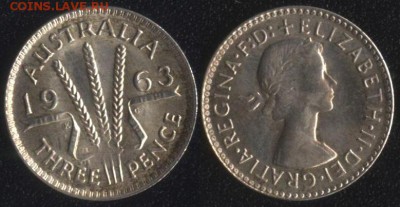 Англия и колонии по ФИКСированной цене - Австралия 3 пенса 1963