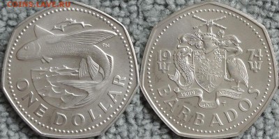 5 монет от 1 цента до 1 доллара Барбадоса 1974 UNC - 100
