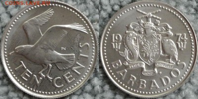 5 монет от 1 цента до 1 доллара Барбадоса 1974 UNC - 10
