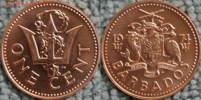 5 монет от 1 цента до 1 доллара Барбадоса 1974 UNC - 1