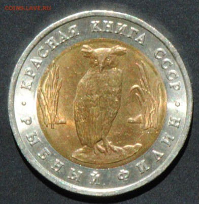 Красная Книга. 5 руб 1991. Филин. С 200. До 22.06 - 003