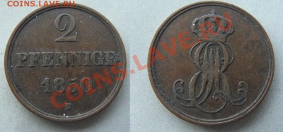 Германия Ганновер-- 2 пфеннига 1850 В -- до 25.02.2011 - Coin666(1)