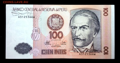 Перу 100 инти 1987 unc до 24.06.17. 22:00 мск - 2