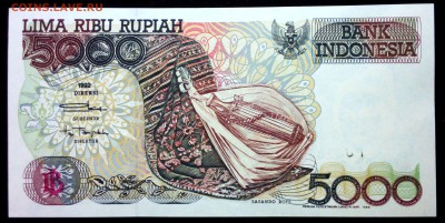 Индонезия 5000 рупий 1992 (1999) unc до 24.06.17. 22:00 мск - 2