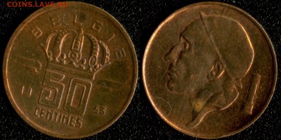 Бельгия 50 сантим 1953 до 22:00мск 23.06.17 - Бельгия 50 сантим 1953 =20