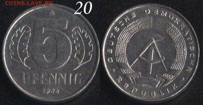 ГДР 5 пфеннигов 1968 до 22:00мск 23.06.17 - ГДР 5 пфеннигов 1968