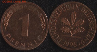 Германия 1 пфенниг 1996G до 22:00мск 23.06.17 - Германия 1 пфенниг 1996G