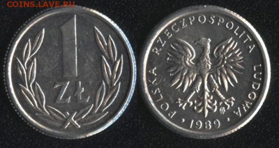 Польша 1 злотый 1989 до 22:00мск 23.06.17 - Польша 1 злотый 1989