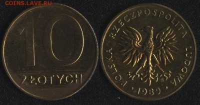 Польша 10 злотых 1989 до 22:00мск 23.06.17 - Польша 10 злотых 1989