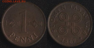 Финляндия 1 пенни 1967 до 22:00мск 23.06.17 - Финляндия 1 пенни 1967