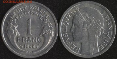 Франция 1 франк 1948 B до 22:00мск 23.06.17 - Франция 1 франк 1948 B