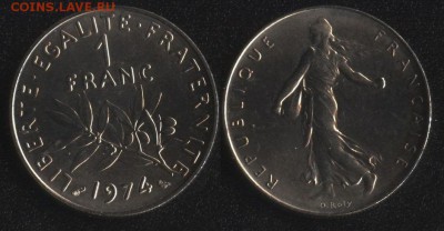 Франция 1 франк 1974 до 22:00мск 23.06.17 - Франция 1 франк 1974