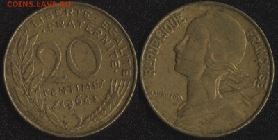 Франция 20 сантим 1964 до 22:00мск 23.06.17 - Франция 20 сантим 1964