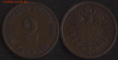 ~ 100 монет до 1950 года по ФИКСированной цене - Германия 2 пфеннига 1875